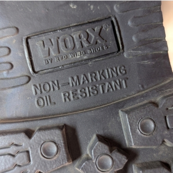 Worx By RED WING 5613 Shoes Mens Black Steel Toe Boots Size 9.5 WW Leather